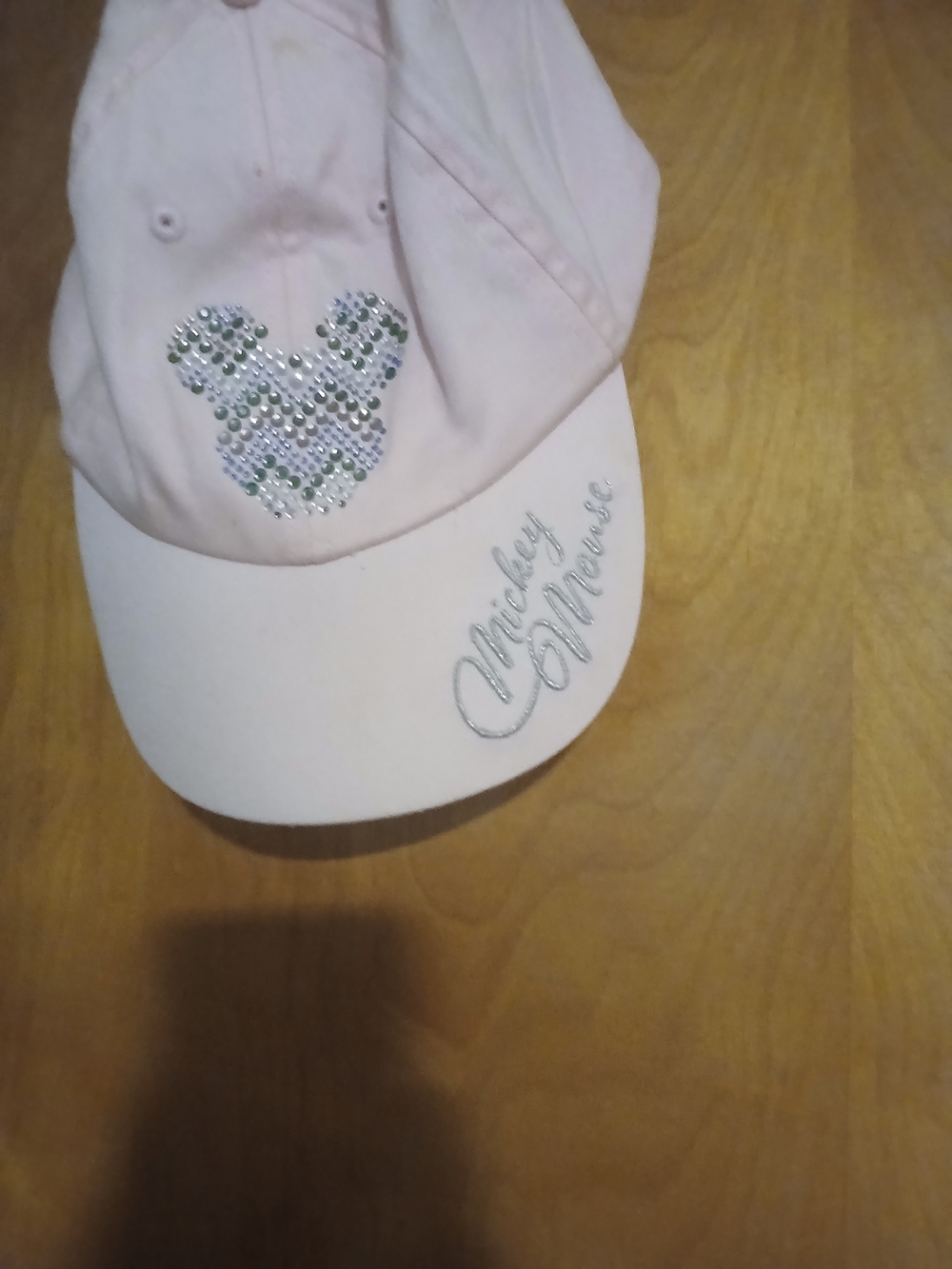 Pink Rhinestone Mickey Mouse Baseball Cap